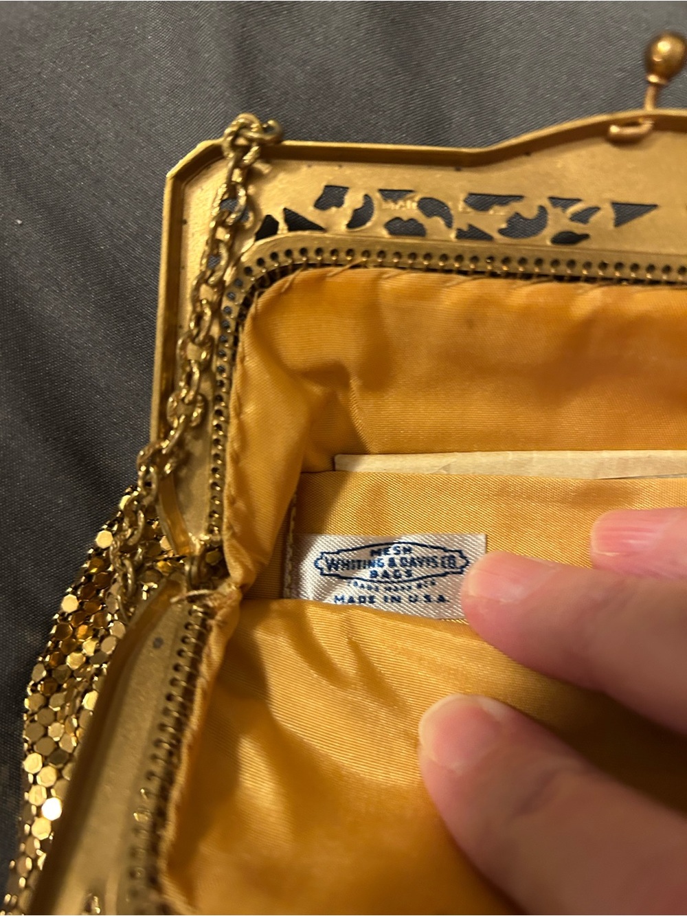 Gold Sequin Evening Chain Bag - Picture 3 of 10